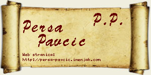 Persa Pavčić vizit kartica
